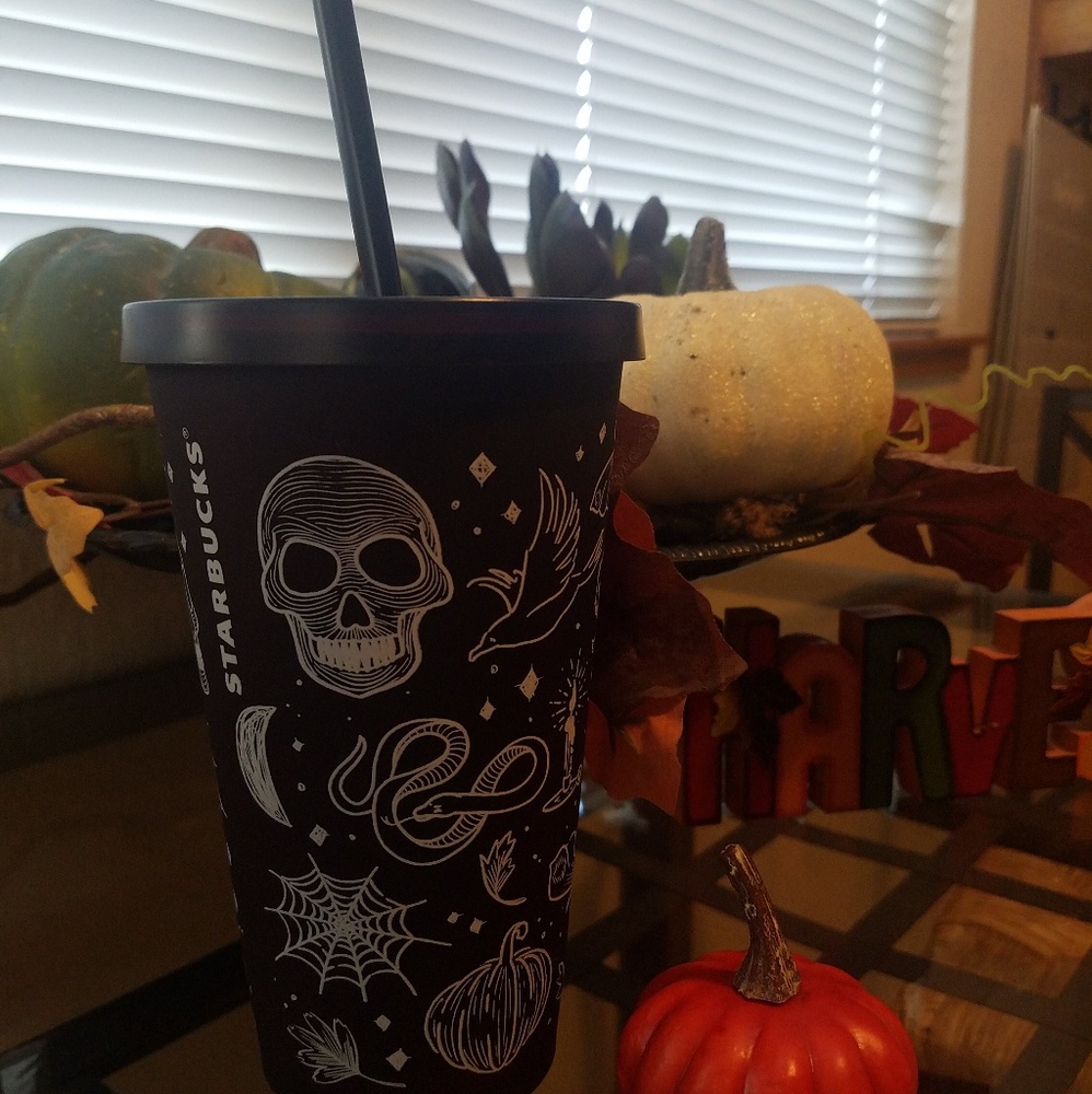 Starbucks Halloween skull Tumbler new